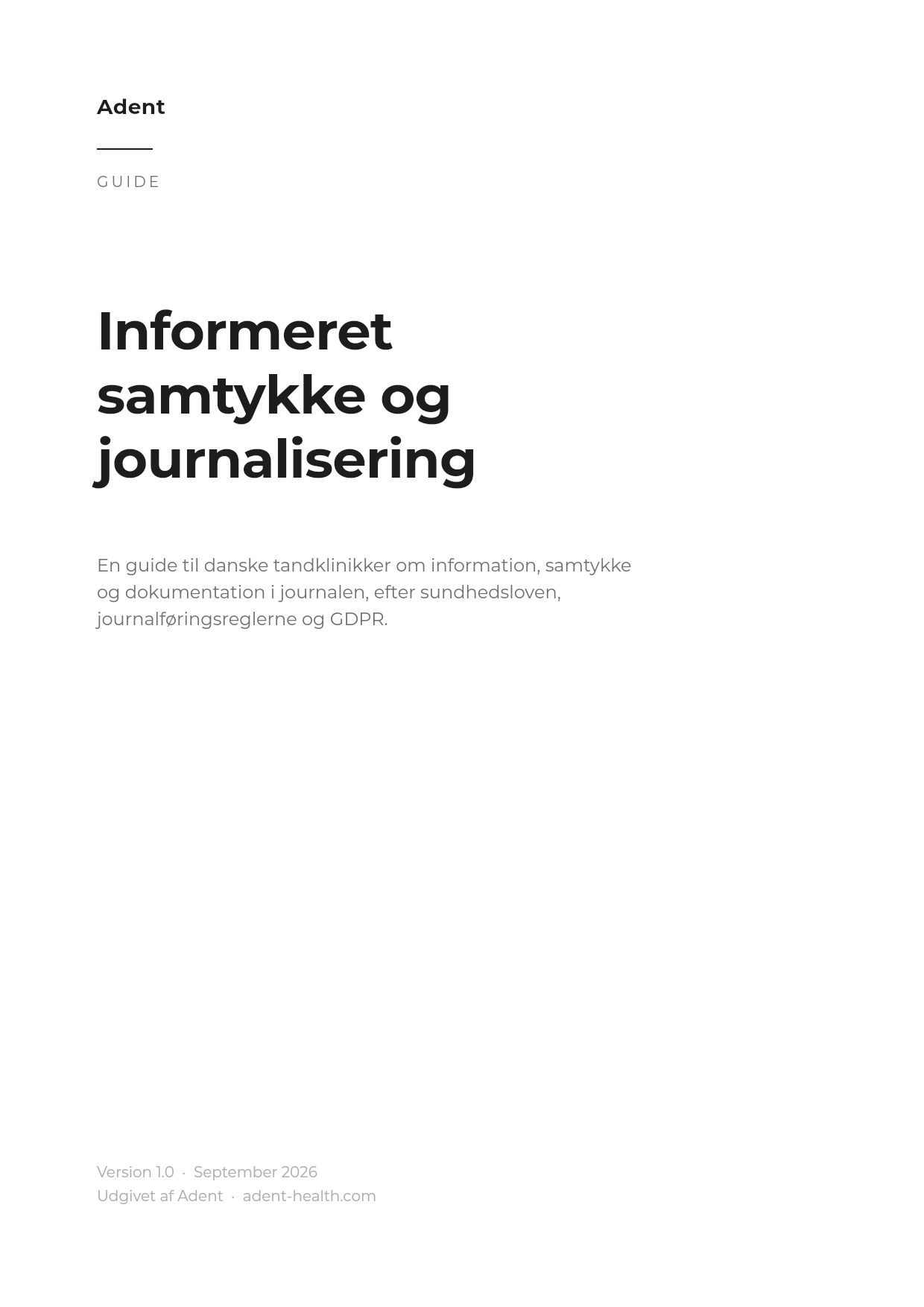 Guide-forside: Informeret samtykke og journalisering